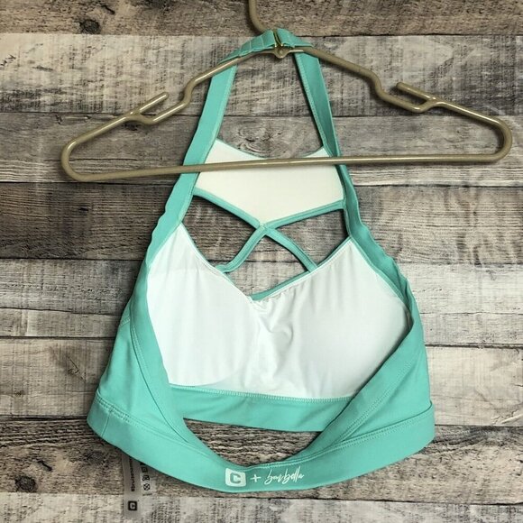 Chestee C Bar Bella Kandace Halter Sports Bra Mint Green Size 8 - Picture 3 of 9